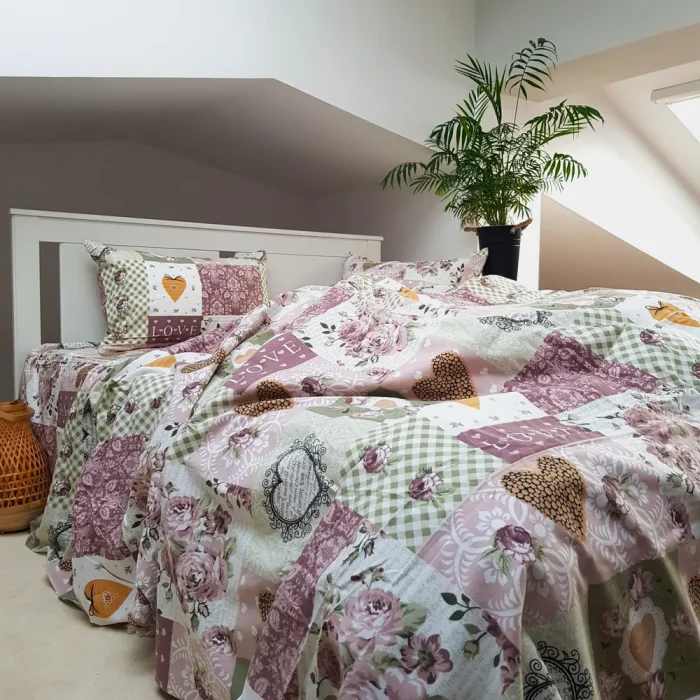 Lenjerie de pat Best Cotton - King Size, finet, 100% bumbac, model floral - imagine 3