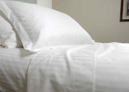 engros-lenjerie de pat o persoana damasc dunga ingusta alb hotel bumbac 1 2