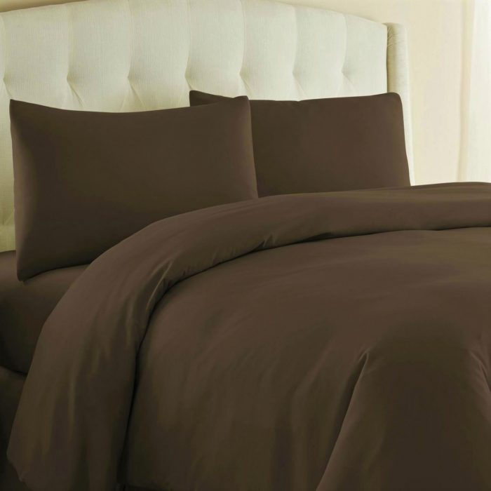 Husa pat Best Cotton - 2 persoane, ranforce color uni, 100% bumbac, pentru saltea 160x200+20 cm, maro - imagine 2