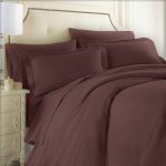 Cearceaf pentru pilota Best Cotton, 100% bumbac, ranforce color uni,  dimensiunea 200x220 cm, maro - imagine 2