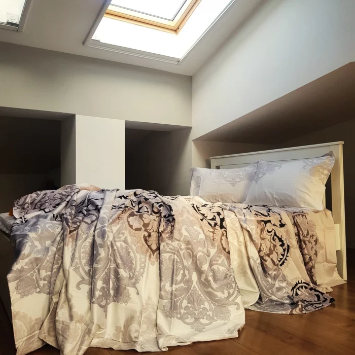 Lenjerie de pat Best Cotton 2 persoane, Damasc Saten Delux, 100% bumbac - imagine 4