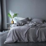Cearceaf de pat Best Cotton Hotel - 220x240 cm, 100% bumbac, Damasc DeLux Saten, gri taupe - imagine 2