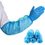 Maneci protectie unica folosinta - 100% polietilena, 0.015 mm, lungime 40 cm, culoare albastru - 100 buc