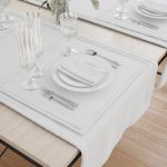 Pachet 2 naproane Best Cotton uni - 30x140 cm, 100% bumbac , creton alb - imagine 2