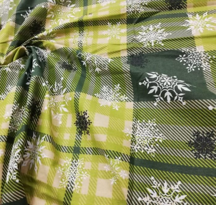 Napron Best Cotton Snow - 45x160 cm, 100% bumbac , verde cu motive de Craciun - imagine 2
