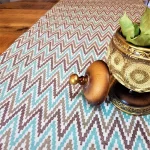 Napron Best Cotton Exotic - 45x180 cm, 100% bumbac , creton impermeabil, decor zig-zag, aqua - imagine 5