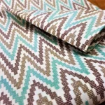 Napron Best Cotton Exotic - 35x180 cm, 100% bumbac , creton impermeabil, decor zig-zag, Aqua