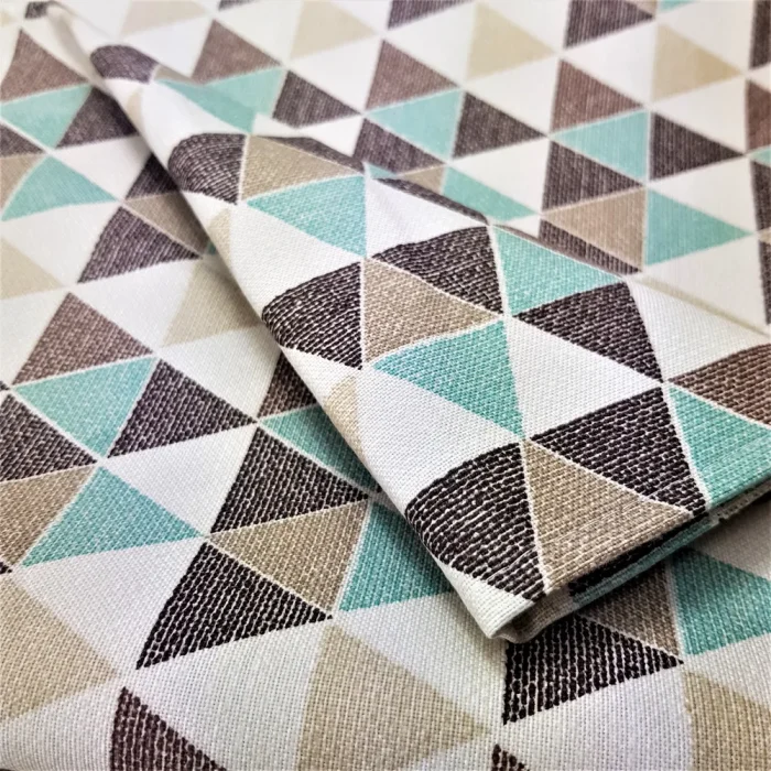 Napron Best Cotton Exotic - 35x180 cm, 100% bumbac , creton impermeabil, decor triunghiuri, aqua - imagine 2