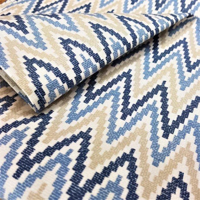 Napron Best Cotton Exotic - 45x180 cm, 100% bumbac , creton impermeabil, decor zig-zag, albastru - imagine 4