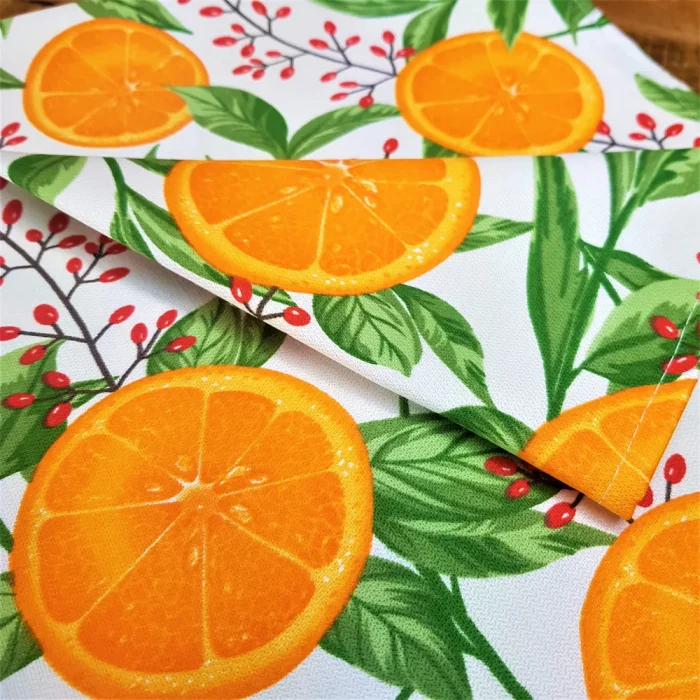 Napron Best Cotton Exotic - 45x180 cm, 100% bumbac , creton impermeabil, decor portocale - imagine 3