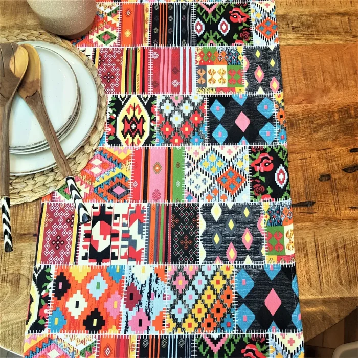 Napron Best Cotton Exotic - 35x180 cm, 100% bumbac , creton impermeabil, decor boho, multicolor - imagine 6