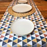 Napron Best Cotton Exotic - 35x180 cm, 100% bumbac , creton impermeabil, decor triunghiuri, mustar