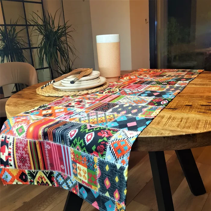 Napron Best Cotton Exotic - 35x180 cm, 100% bumbac , creton impermeabil, decor boho, multicolor - imagine 2