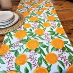 Napron Best Cotton Exotic - 45x180 cm, 100% bumbac , creton impermeabil, decor portocale - imagine 7