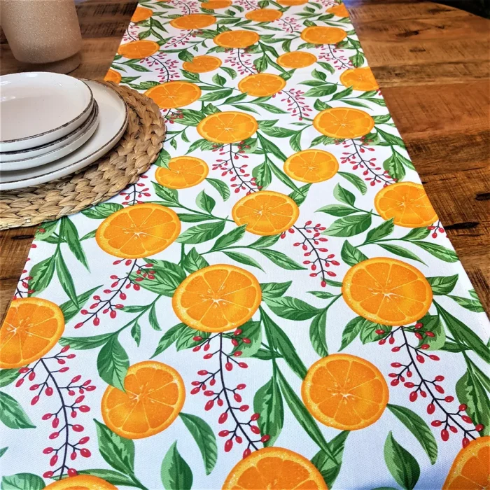 Napron Best Cotton Exotic - 45x180 cm, 100% bumbac , creton impermeabil, decor portocale - imagine 7