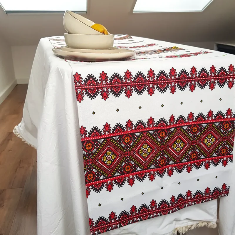 engros-napron decorativ pentru masa astoria home cu decoruri traditionale bumbac 45x180 cm 11