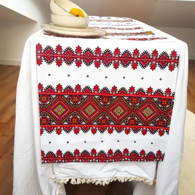 engros-napron decorativ pentru masa astoria home cu decoruri traditionale bumbac 45x180 cm 3