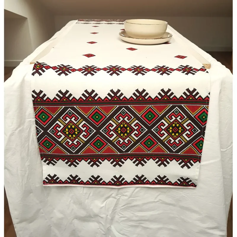 engros-napron decorativ pentru masa astoria home cu decoruri traditionale bumbac 45x180 cm 32