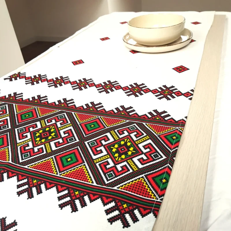 engros-napron decorativ pentru masa astoria home cu decoruri traditionale bumbac 45x180 cm 47