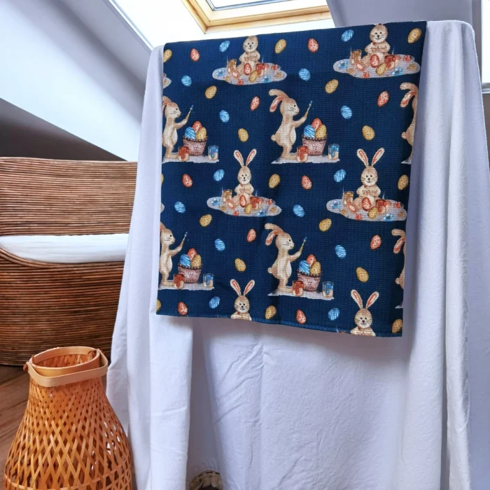 Napron decorativ pentru masa Best Cotton - Paste, 55x180 cm, 100% bumbac, tesatura gofrata, aquamarine 1 - imagine 3