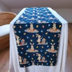 Napron decorativ pentru masa Best Cotton - Paste, 55x180 cm, 100% bumbac, tesatura gofrata, aquamarine 1 - imagine 2