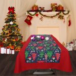 Napron Best Cotton Winter 16 - 45x180 cm, 100% bumbac , albastru cu motive de Craciun