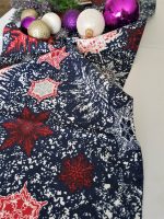 Napron Best Cotton Winter 07 - 45x180 cm, 100% bumbac , albastru cu motive de Craciun - imagine 2