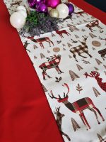 Napron Best Cotton Winter 13 - 45x180 cm, 100% bumbac , crem cu motive de Craciun - imagine 2