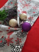 Napron Best Cotton Winter 10 - 45x180 cm, 100% bumbac , gri cu motive de Craciun - imagine 3