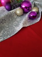 Napron Best Cotton Winter 11 - 45x180 cm, 100% bumbac , gri cu motive de Craciun - imagine 2