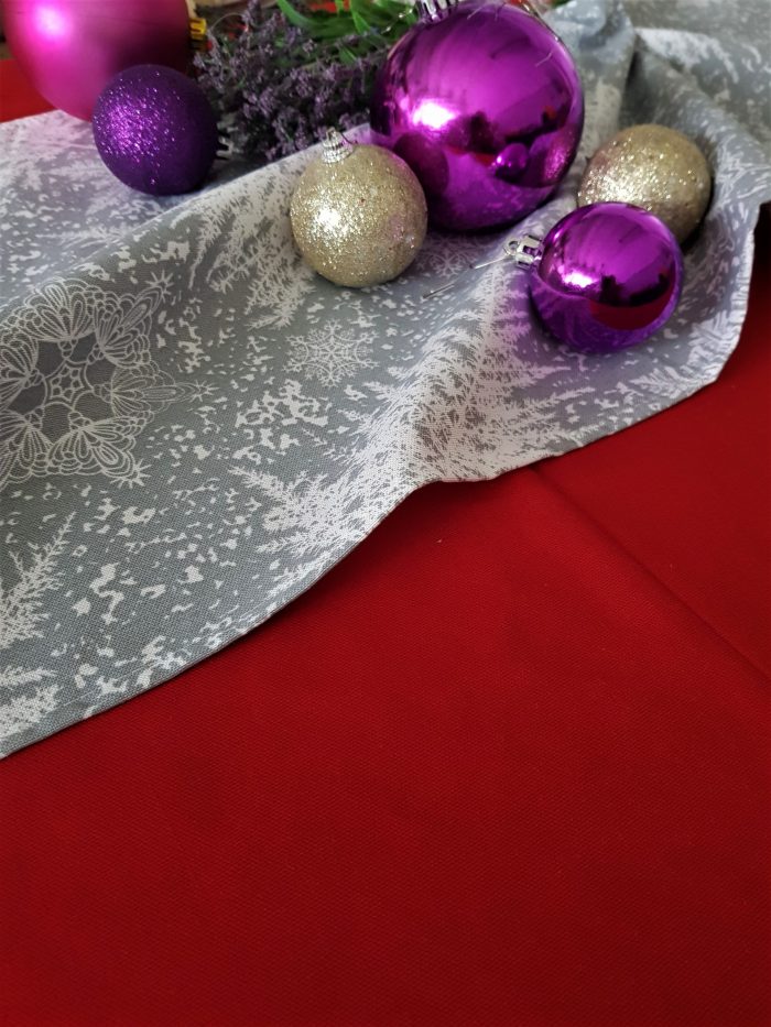 Napron Best Cotton Winter 11 - 45x180 cm, 100% bumbac , gri cu motive de Craciun - imagine 2