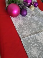 Napron Best Cotton Winter 11 - 45x180 cm, 100% bumbac , gri cu motive de Craciun - imagine 4