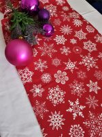 Napron Best Cotton Winter 09 - 45x180 cm, 100% bumbac , rosie cu motive de Craciun