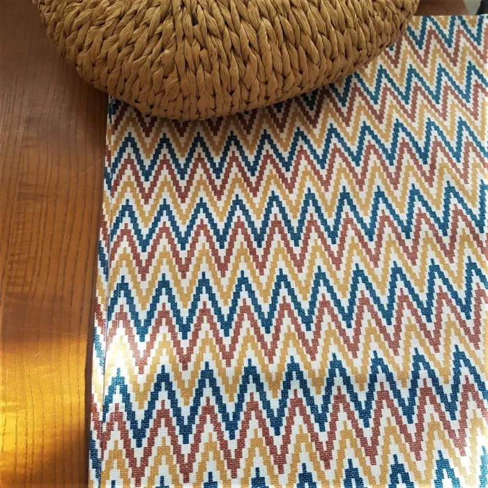 Fata de masa Best Cotton Exotic - 100% bumbac, creton, decor zig-zag, orange - imagine 2