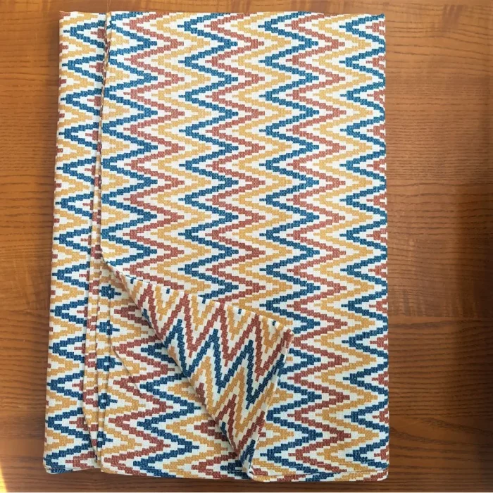 Napron Best Cotton Exotic - 45x180 cm, 100% bumbac , creton impermeabil, orange cu zig-zag - imagine 2