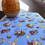 Napron decorativ pentru masa Best Cotton - Paste, 55x180 cm, 100% bumbac, tesatura gofrata, bleu 2 - imagine 2