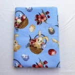 Napron decorativ pentru masa Best Cotton - Paste, 55x180 cm, 100% bumbac, tesatura gofrata, bleu 2 - imagine 3