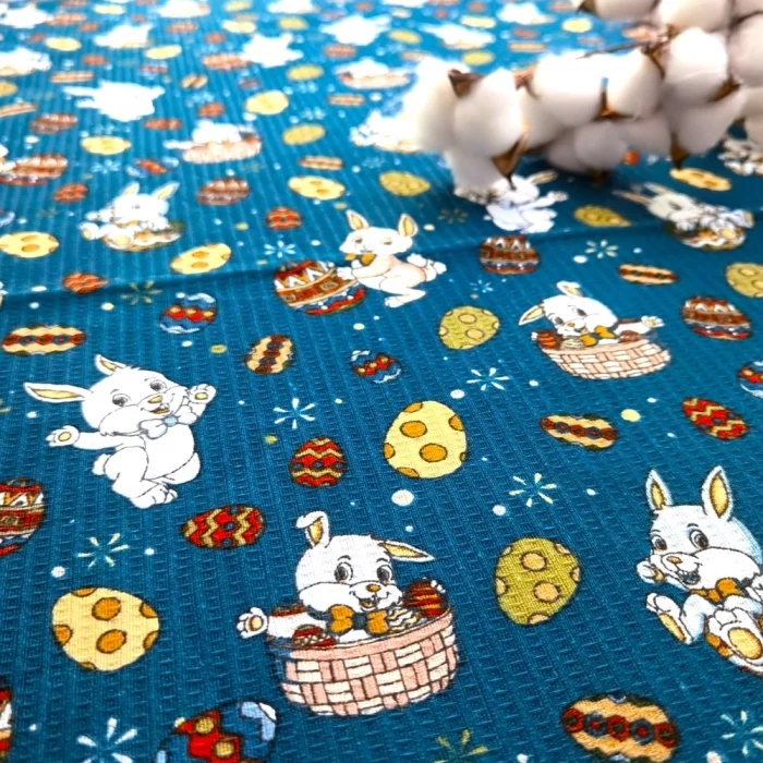 Napron decorativ pentru masa Best Cotton - Paste, 55x180 cm, 100% bumbac, tesatura gofrata, aquamarine 2 - imagine 4