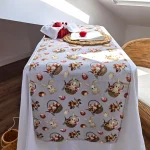 Napron decorativ pentru masa Best Cotton - Paste, 55x180 cm, 100% bumbac, tesatura gofrata, gri 2