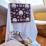 Napron decorativ pentru masa Best Cotton - Paste, 46x160 cm, 100% bumbac, tesatura gofrata, mov pruna - imagine 3