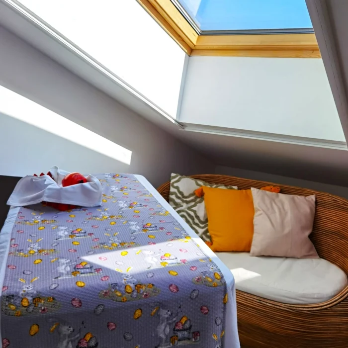 Napron decorativ pentru masa Best Cotton - Paste, 55x180 cm, 100% bumbac, tesatura gofrata, gri 1 - imagine 2