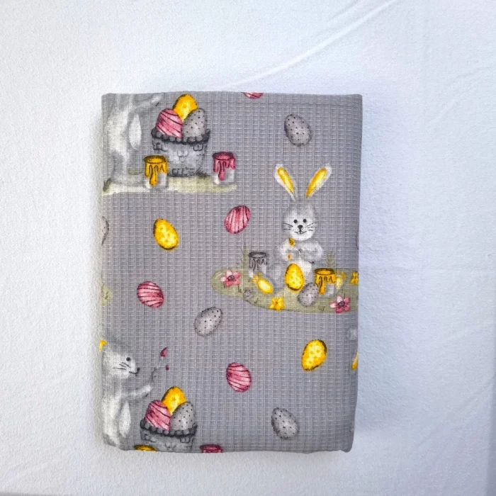 Napron decorativ pentru masa Best Cotton - Paste, 55x180 cm, 100% bumbac, tesatura gofrata, gri 1 - imagine 3