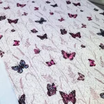 Napron decorativ pentru masa Best Cotton - Paste, 45x160 cm, 100% bumbac, tesatura gofrata, fluturi mov - imagine 3