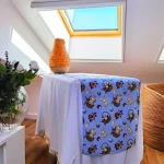 Napron decorativ pentru masa Best Cotton - Paste, 55x180 cm, 100% bumbac, tesatura gofrata, bleu 2