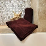 Pachet 2 prosoape de baie Best Cotton Deco - 50x90 cm, 100% bumbac, maro - imagine 2