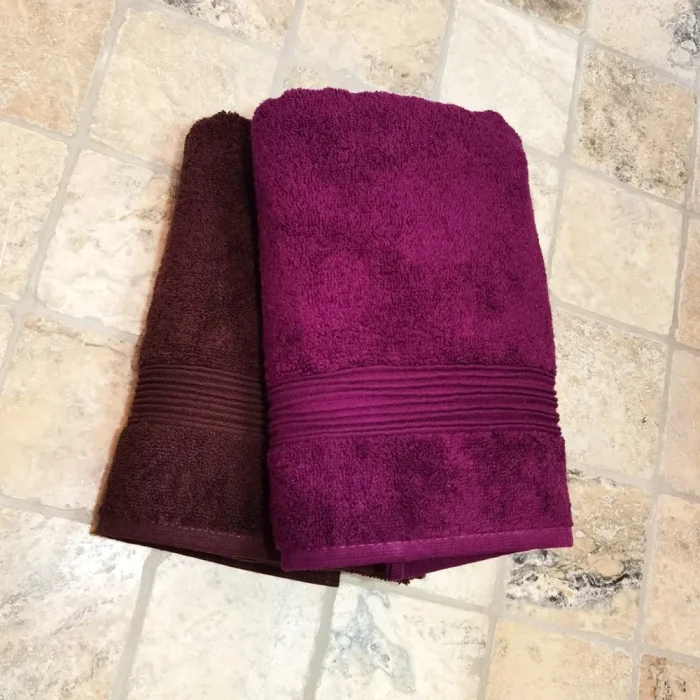 Pachet 2 prosoape de baie Best Cotton Deco - 50x90 cm, 100% bumbac, maro si mov - imagine 7