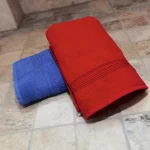 Pachet 2 prosoape de baie Best Cotton Deco - 50x90 cm, 100% bumbac, rosu si albastru - imagine 5