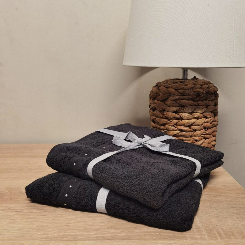 engros-pachet 2 prosoape baie bumbac gri antracit cu perle 11