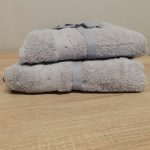 Pachet 2 prosoape baie Best Cotton - 100% bumbac, 70x140 cm, gri cu perle