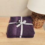 Pachet 2 prosoape baie Best Cotton - 100% bumbac, 70x140 cm, mov cu perle - imagine 3